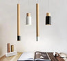 Calarbo™ Ambrose - Modern Nordic Long Hanging Wood Light Black Small - 4" x 8.5" Light