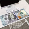 [1pc XXL Dollar Mouse Pad] XXL Dollar Pattern HD Printed Desk Mat - 1pc Multi-Functional Gaming & Office Mouse Pad with Benjamin Franklin Design | Non-Slip Rubber Base & Smooth Fabric Surface | Multiple Sizes (600-900mm) for PC Gamers, Computer Setup | Un 70x30cm(27.5x11.8 inch)