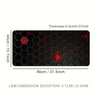 Large Extended Thick Ergonomic Gaming Mouse Pad & Desk Mat - Non-Slip Rubber Base, Hexagonal Texture Surface with Red Glow Edge, Black Oblong Shape for PC/Laptop, Office & Home Computer Accessories - Ideal Gift for Gamers, Extra Extra Large Mouse Pad, Gam