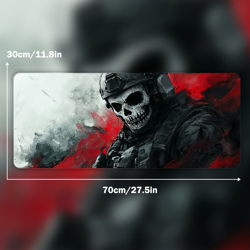 Armed Skeleton Gaming Mouse Pad with Name/Text - Durable Rubber Non-Slip Mouse Pad, Suitable for Keyboard, PC, Laptop, Office and Gaming Desk Accessories 11.8in*27.5in(30*70cm)