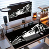 XXL Anime-Style Gaming Mouse Pad - Shadowy Glimpse Intense Eyes & Fragmented Face Design, Non-Slip Rubber Base, Precision Comfort for Office & PC Gaming, Large Desk Mat for Anime Fans, Anime Mousepad, Workstation Setup, Bold Graphics, Durable Construction