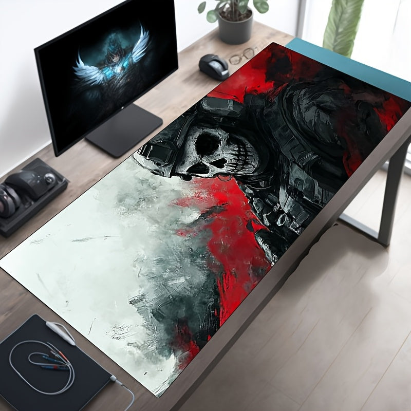 Armed Skeleton Gaming Mouse Pad with Name/Text - Durable Rubber Non-Slip Mouse Pad, Suitable for Keyboard, PC, Laptop, Office and Gaming Desk Accessories
