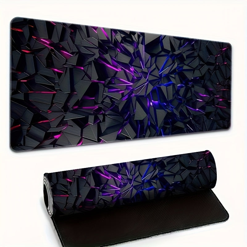 [Futuristic Mouse Pad] Extra-Large Futuristic Black Mouse Pad with Vibrant Neon Lines - High-Quality Rubber Base & Precision Edge Stitching - Durable Desk Mat for Gaming & Office Decor - Ideal Gift, Mouse Pads for Desk