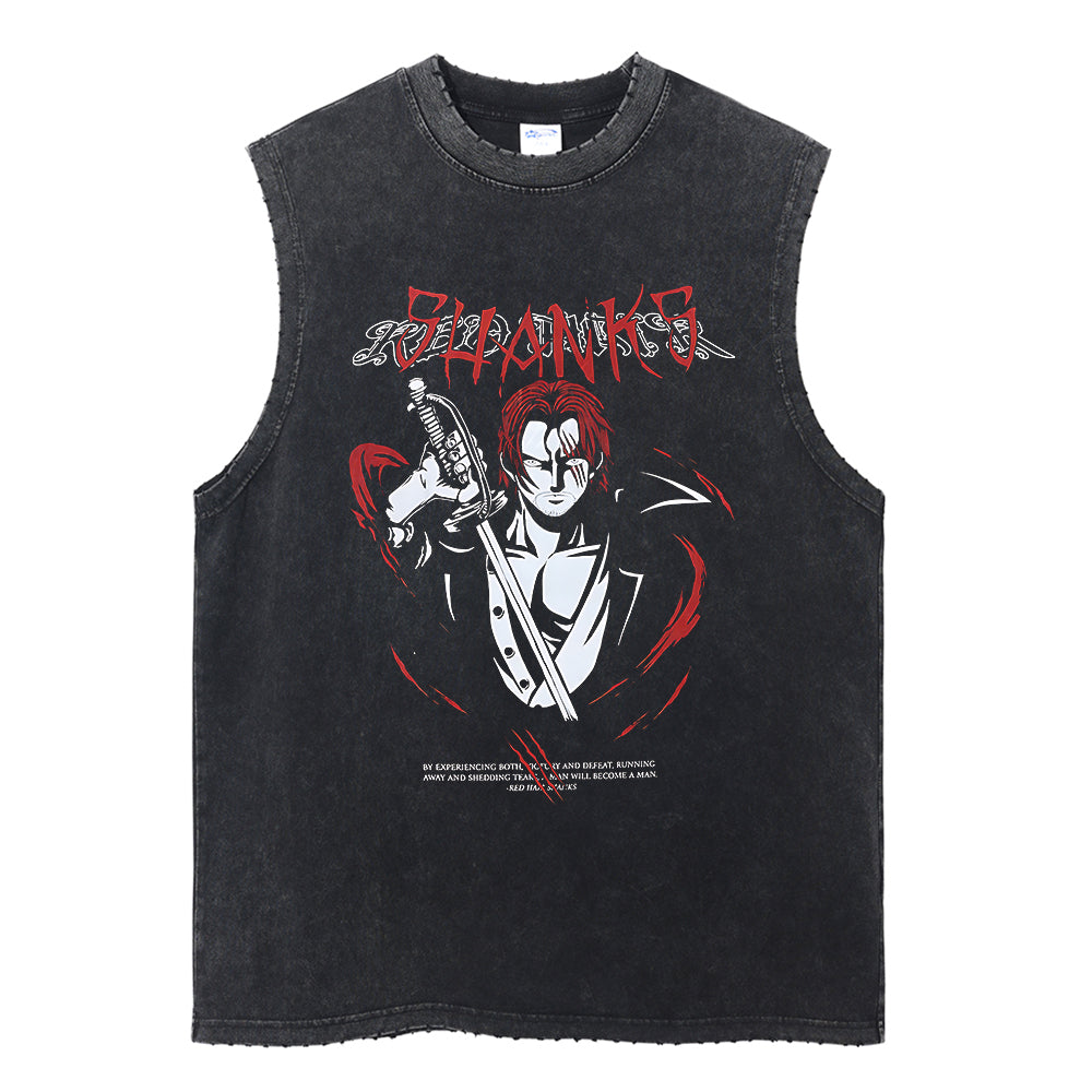 Shanks "Red-Haired Shanks" Vintage Tank Top Tank Tops