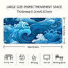 [Gaming Mouse Pad] Extra-Large Blue Ocean Waves Gaming Mouse Pad - Non-Slip, Waterproof, Thick Rubber Desk Mat for Office and Home Use, 90cm x 35.4inch, Vibrant Wave Design, Smooth Surface for Precision Control, Mouse Pads for Desk