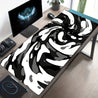 1pc Large Abstract Twisted Swirl Digital Print Mouse Pad & Desk Mat - Non-Slip Washable Polyester Gaming Surface with Wrist Support, Black White Gray Swirl Design for PC, Laptop, Office - Gamer Gift, Mouse Pads for Desk