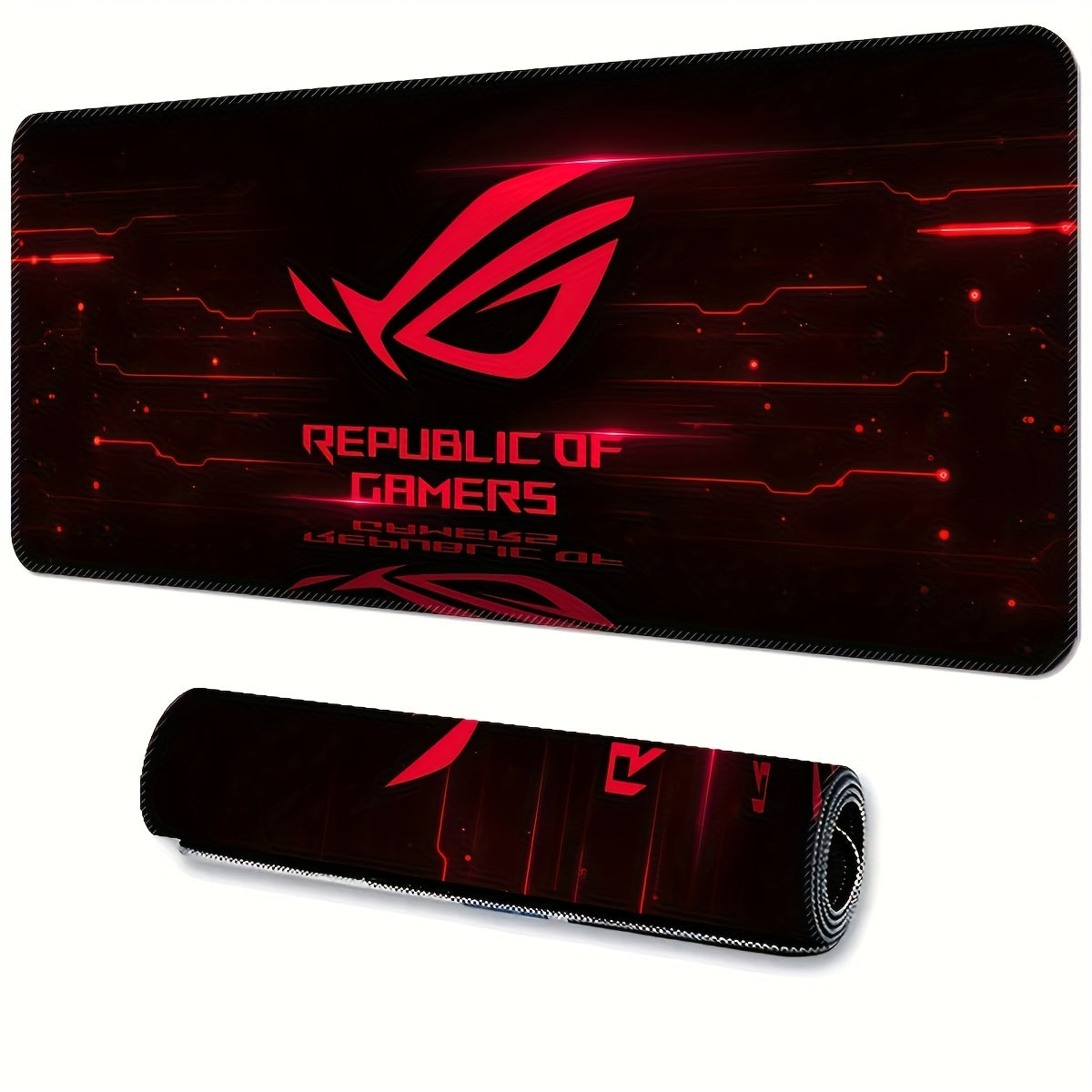 [Gaming Mouse Pad] Red Eye Extra-Large Gaming Mouse Pad - Thick Non-Slip Rubber Desk Mat with Precision Stitched Edges, Washable Surface - Ideal for Gamers & Office Use, Durable Computer Accessory, Large Mouse Pads for Desk, Bold Logo Design 27.5*11.8inches(700x300x2mm)