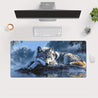 Wolf by the River Large Gaming Mouse Pad - Anti-Slip Rubber Base, High-Quality Print, Durable Soft Rubber & Smooth Fabric Surface for Office & PC Gamers, Laptop Desk Mat, Large Mouse Pad