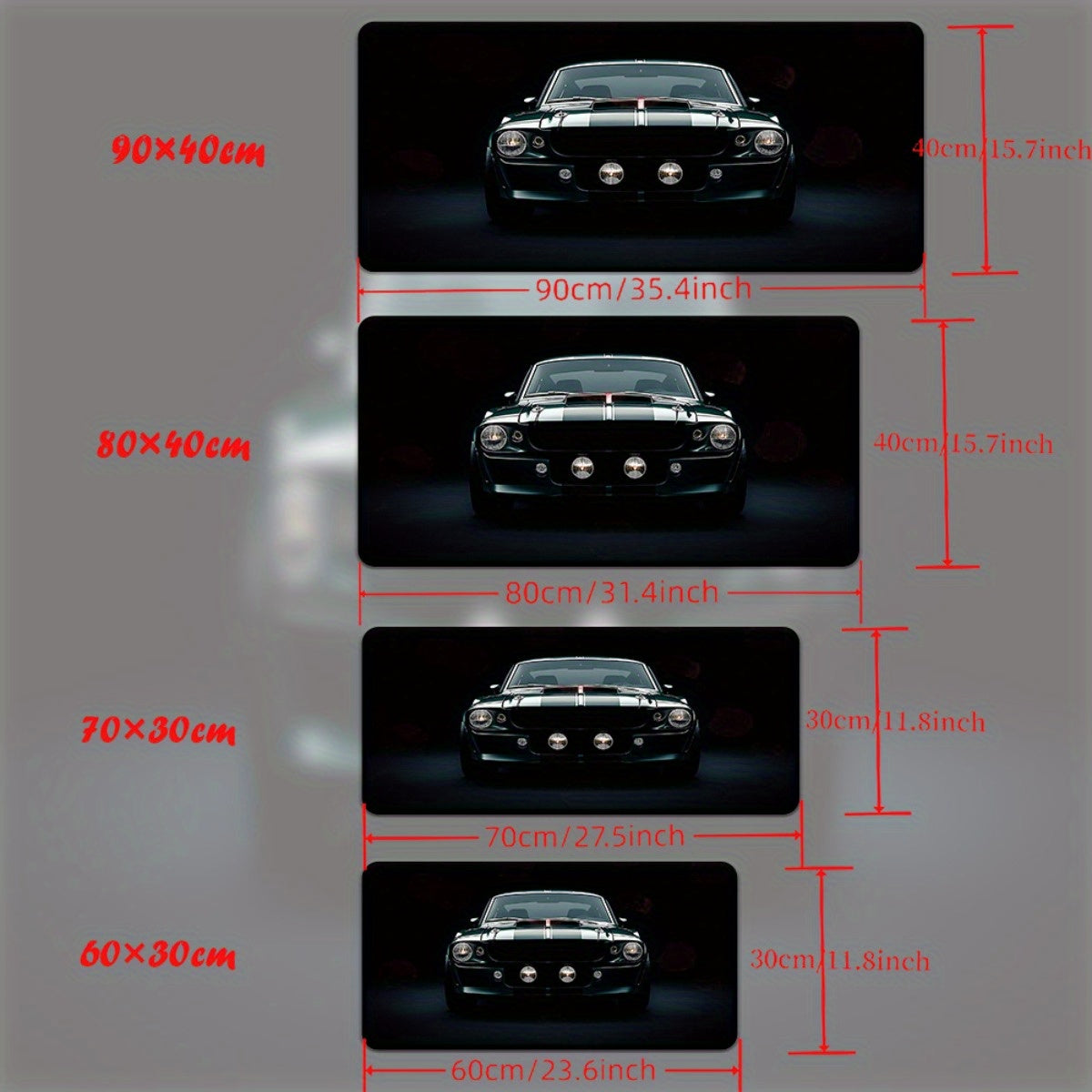 1pc Black and Silvery Sports Car Pattern Printed Pad for Desk, Multi-Functional XXL Mousepad, Keyboard Gaming Mouse Mats, Office Computer PC Gamer Desk Mat. Gifts for Family Friends