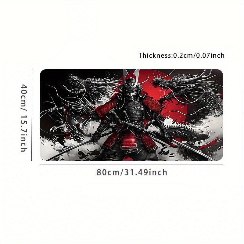 Large Mouse Pad, White Ukiyo-e Style Sports Car Gaming Desk Mat 89.92 x 39.88cm with Non-Slip Rubber Base, Extended Keyboard and Mouse Pad 31.4*15.7inch(80X40cm)