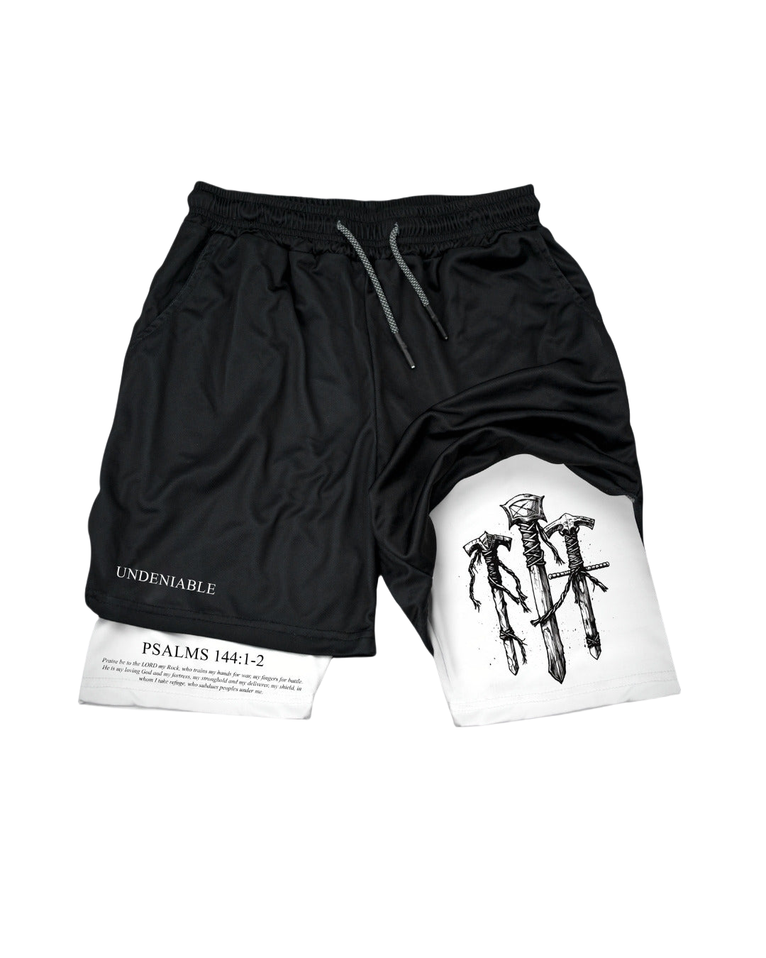 Psalm 144:1-2 Battle Sword Performance Shorts Performance shorts