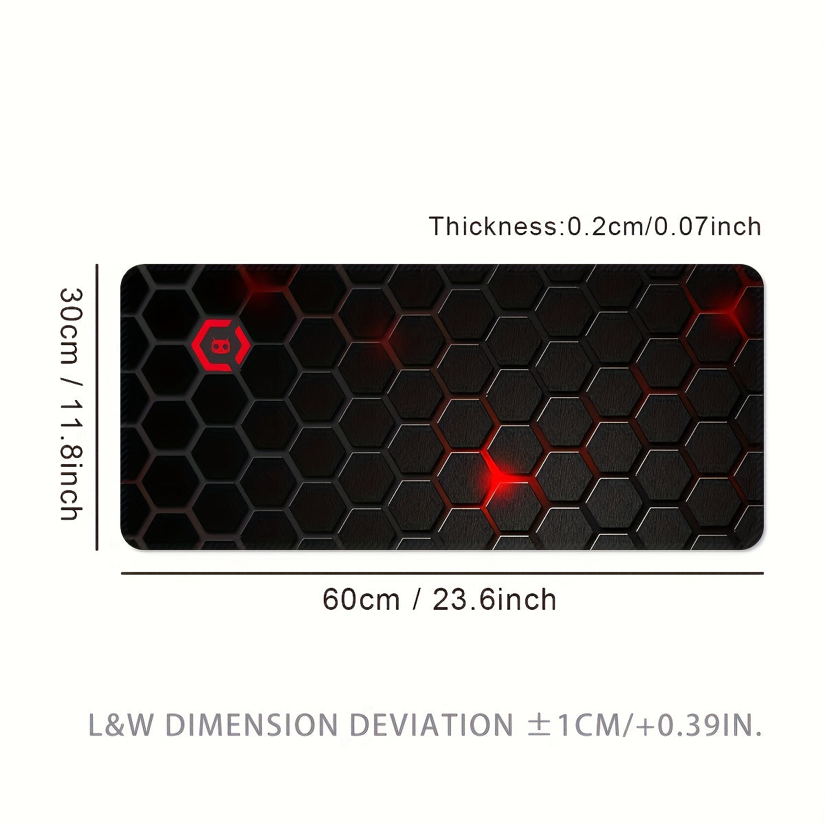 Large Extended Thick Ergonomic Gaming Mouse Pad & Desk Mat - Non-Slip Rubber Base, Hexagonal Texture Surface with Red Glow Edge, Black Oblong Shape for PC/Laptop, Office & Home Computer Accessories - Ideal Gift for Gamers, Extra Extra Large Mouse Pad, Gam