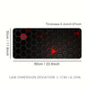 Large Extended Thick Ergonomic Gaming Mouse Pad & Desk Mat - Non-Slip Rubber Base, Hexagonal Texture Surface with Red Glow Edge, Black Oblong Shape for PC/Laptop, Office & Home Computer Accessories - Ideal Gift for Gamers, Extra Extra Large Mouse Pad, Gam