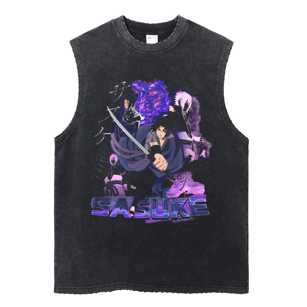 Sasuke Uchiha "The Avenger" Vintage Tank Top Tank Tops