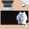 XXL Cute White Cat HD Printed Desk Mat & Gaming Mousepad - Large Non-Slip Surface with Fluffy Cat Design, Durable Rubber Base for Office, Home, PC Gaming - Perfect Gift for Cat Lovers, Gamers & Tech Enthusiasts, Work From Home, Home Workspace, Playful Pat