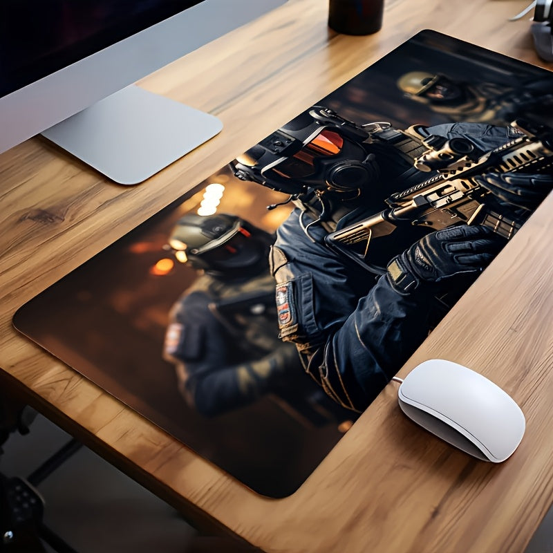 [1pc Tactical Mouse Pad] Tactical Special Forces Mouse Pad - 1pc Non-Slip Rubber Base with Premium Cloth Surface for Precision Control - Full Coverage for Keyboard & Mouse - Ideal for Home, Office, Gaming, Ergonomic