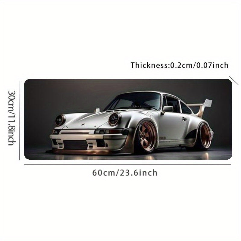 1pc Large Rubber Gaming Mouse Pad with High-End Car Design, Non-Slip Desk Mat for Keyboard and Mouse, Durable PC Accessory for Office and Home Use 23.6*11.8inch(60X30cm)