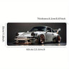 1pc Large Rubber Gaming Mouse Pad with High-End Car Design, Non-Slip Desk Mat for Keyboard and Mouse, Durable PC Accessory for Office and Home Use