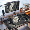 Large Gaming Mouse Pad with Yin-Yang Dragon & Tai Chi Design - Non-Slip Rubber Base, Polyester Surface Desk Mat for Office, Gaming, Home - Ideal Gift for Gamers, Students, Professionals - Asian Martial Arts Inspired Aesthetic Desk Accessory