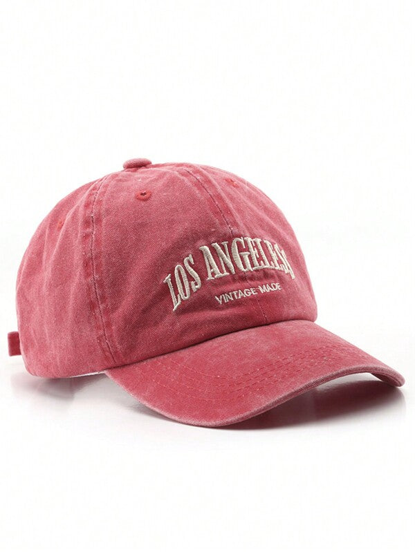 LA Vintage Baseball Cap Red