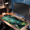 XXL Koi Fish Desk Pad - Non-Slip, Stitched Edge Gaming Mouse Mat with Beautiful Nature Scene | Durable & Smooth Surface for Home Office Comfort | Perfect Gift Idea