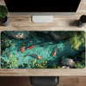 XXL Koi Fish Desk Pad - Non-Slip, Stitched Edge Gaming Mouse Mat with Beautiful Nature Scene | Durable & Smooth Surface for Home Office Comfort | Perfect Gift Idea