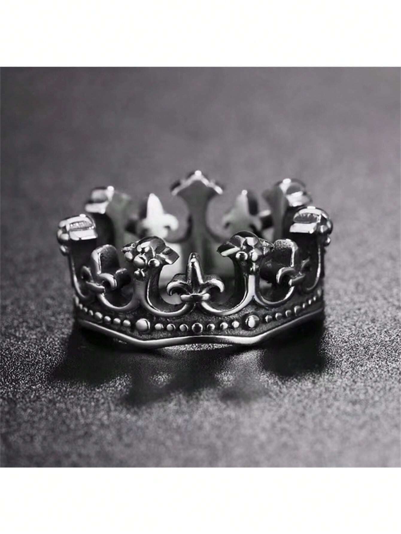 Crown Ring - Antique Silver Ring