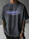 Heart Vintage Tee Dark Grey