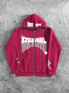 'Eternal Wraith' Zip Hoodie Rose Red