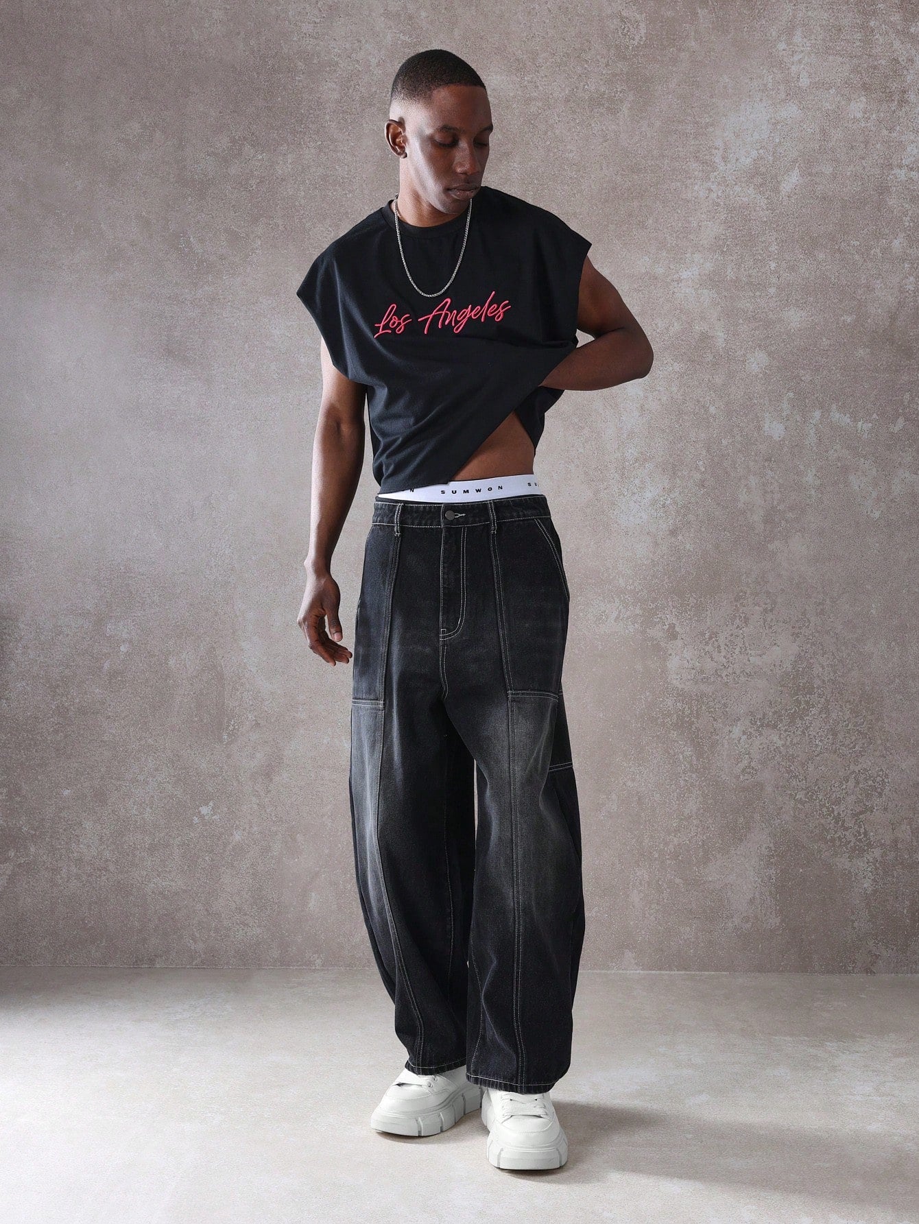 Los Angeles Embroidered Cropped Summer Tank tank