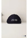 23:59 Embroidery Flat Brim Skater Cap Navy hats