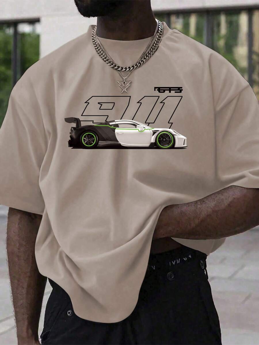 Men's '911 Porsche' Racing Tee Apricot T-Shirt