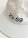 23:59 Embroidery Flat Brim Skater Cap Off White hats