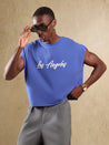 Los Angeles Embroidered Cropped Summer Tank Royal Blue tank