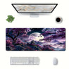 Large Cherry Blossom Landscape Mouse Pad & Gaming Desk Mat - Non-Slip Rubber Base, Thick Stitched Edges, Vibrant Night Sky Mountain Moon Design for Home Office & Gaming, Durable Gift for Birthdays Christmas (No Battery Needed), Large Gaming Mouse Pad, Non