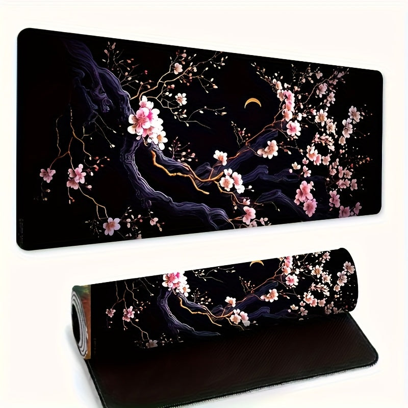 Extra Large Cherry Blossom Design Gaming Mouse Pad - High-Definition Printing, Non-Slip Premium Base, Precision Stitched Edges, Rectangular Desk Mat for Office, Study, Home Decor, Mouse Pads for Desk 27.5×11.8inch(70×30cm)