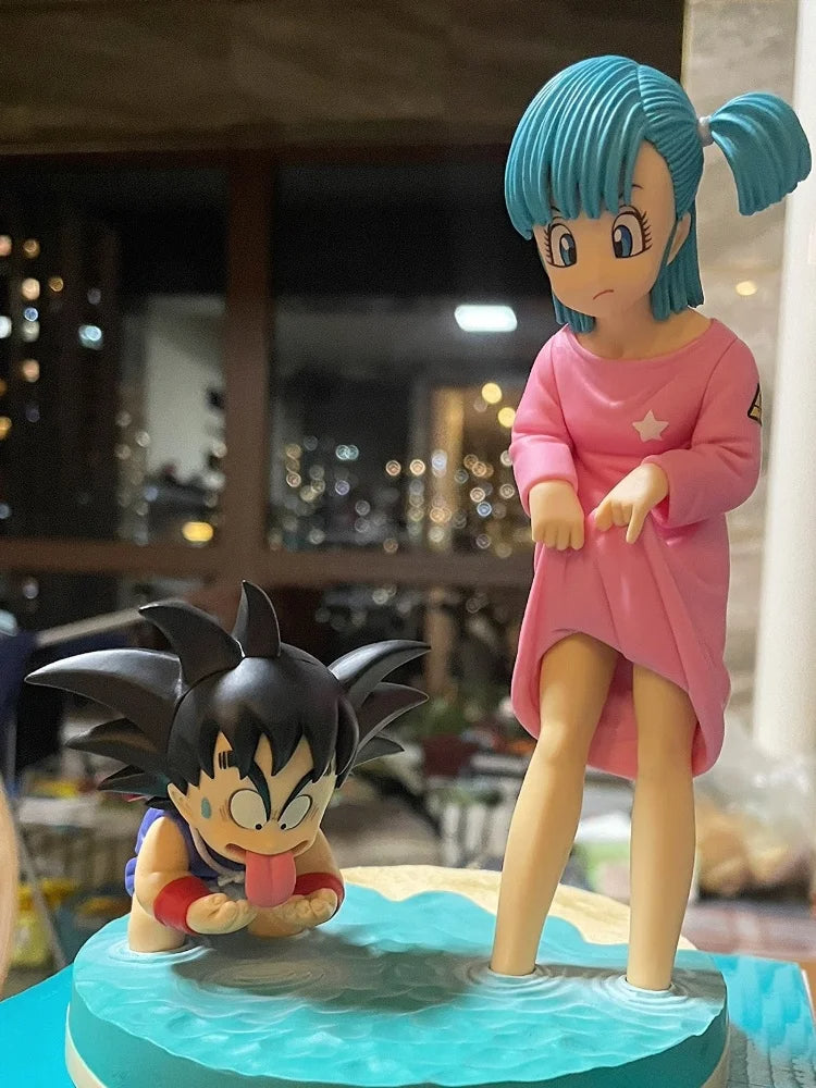 16cm Anime Dragon Ball Z Figure Goku And Bulma Figure PVC Statue Collectible Model Toys Gifts