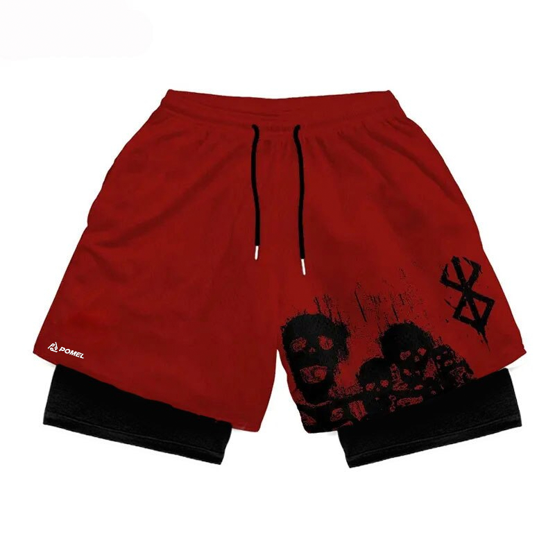 SKULLS RED PERFORMANCE SHORTS Performance shorts