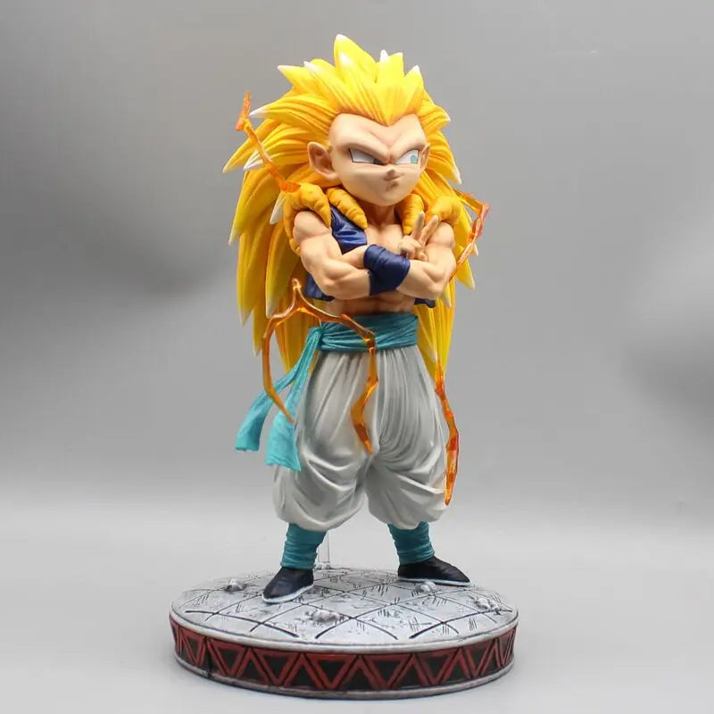 25cm/9.84in Anime Dragon Ball Z Figure Super Saiyan 3 Gotenks Figure SSJ3 Gotenks PVC Collectible Model Toys Gifts Gotenks