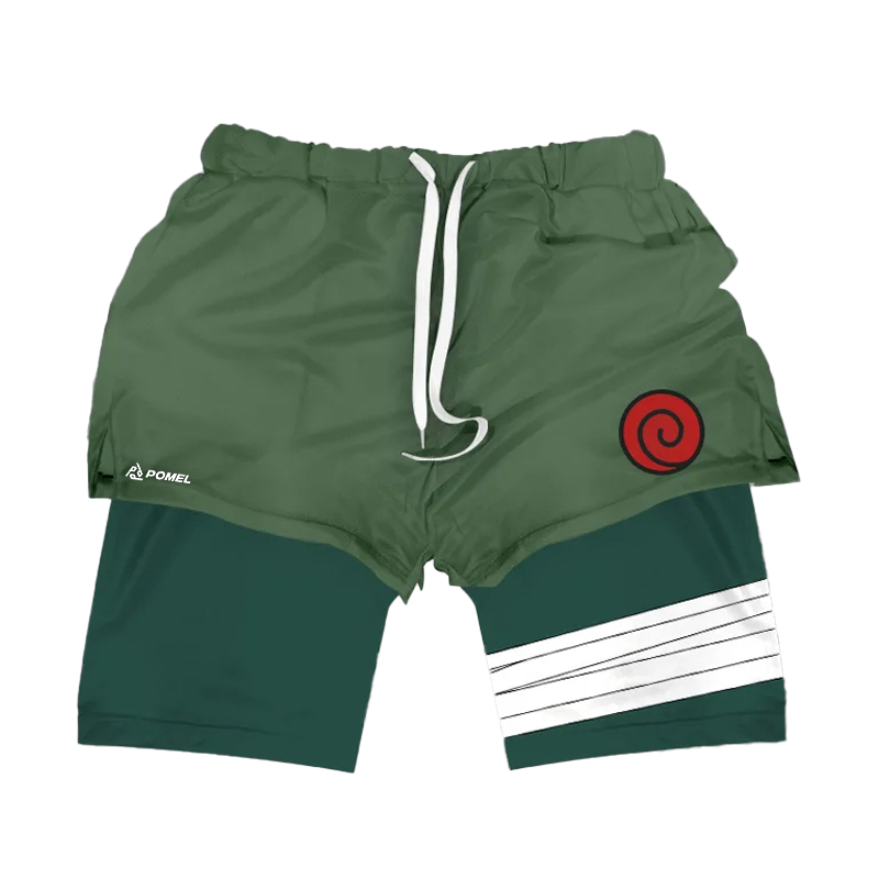 HIDDEN LEAF GREEN PERFORMANCE SHORTS Performance shorts