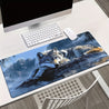 Wolf by the River Large Gaming Mouse Pad - Anti-Slip Rubber Base, High-Quality Print, Durable Soft Rubber & Smooth Fabric Surface for Office & PC Gamers, Laptop Desk Mat, Large Mouse Pad