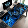 [Fantasy Gaming Mouse Pad] Large Fantasy-Themed Grim Reaper Skull Gaming Mouse Pad | Non-Slip Rubber Base, Smooth Surface for Office, Laptop, or Gaming Setup, Blue Flames & Dark Hooded Figure