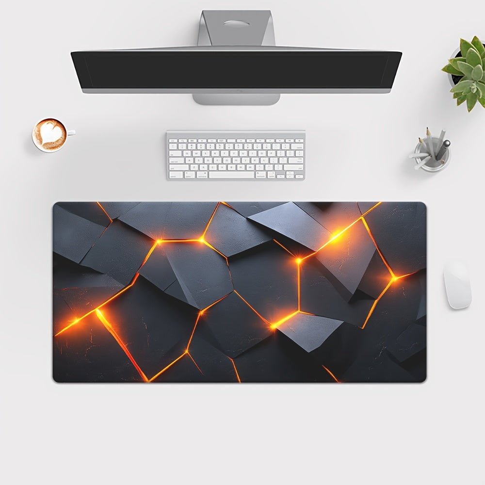 [XXL Rubber Desk Mat] XXL Rubber Desk Mat | Solid Geometry Metal Technology Wind HD Print, Multi-Functional Mousepad, Gaming Keyboard Pad, Office Computer PC Mat, Ideal Gift for Family and Friends - 1pc 90x40cm(35.4x15.7 inch)