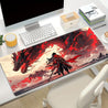 1pc Dragon Warrior Rubber Mouse Pad - Large, Washable, Non-Slip Surface with Dramatic Red & Black Dragon Design, Ideal for Office & Gaming Setup, Perfect Christmas & Halloween Gift, Gaming Desk Mat | Vibrant Desk Decor | Washable Rubber Mat, Dragon Decor