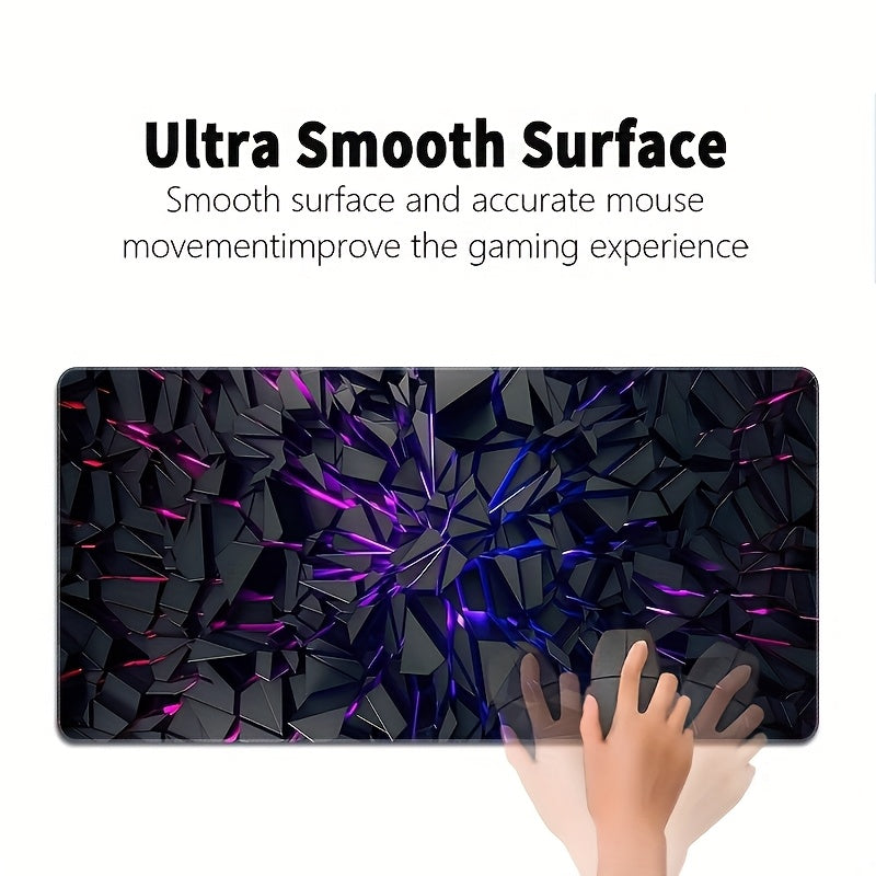 [Futuristic Mouse Pad] Extra-Large Futuristic Black Mouse Pad with Vibrant Neon Lines - High-Quality Rubber Base & Precision Edge Stitching - Durable Desk Mat for Gaming & Office Decor - Ideal Gift, Mouse Pads for Desk