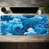 [Gaming Mouse Pad] Extra-Large Blue Ocean Waves Gaming Mouse Pad - Non-Slip, Waterproof, Thick Rubber Desk Mat for Office and Home Use, 90cm x 35.4inch, Vibrant Wave Design, Smooth Surface for Precision Control, Mouse Pads for Desk 31.4*11.8inches(80X30cm)