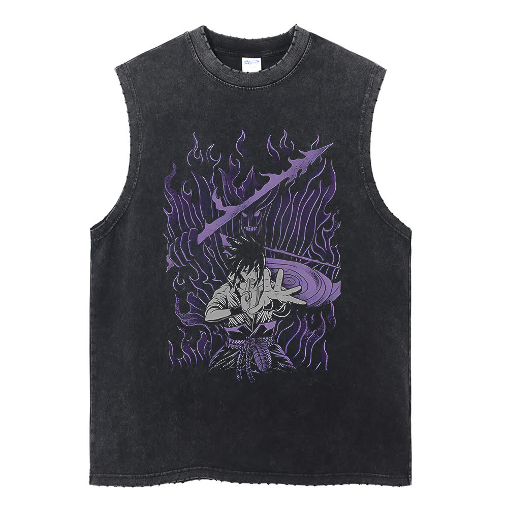 Sasuke Uchiha "Snake’s Apprentice" Vintage Tank Top Tank Tops