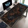 Gothic Black Dragon Design Gaming Mouse Pad - Large Polyester Desk Mat for Office & Home, Vibrant Orange & Golden Accents, Perfect Gift for Gamers, Mouse Pads for Desk