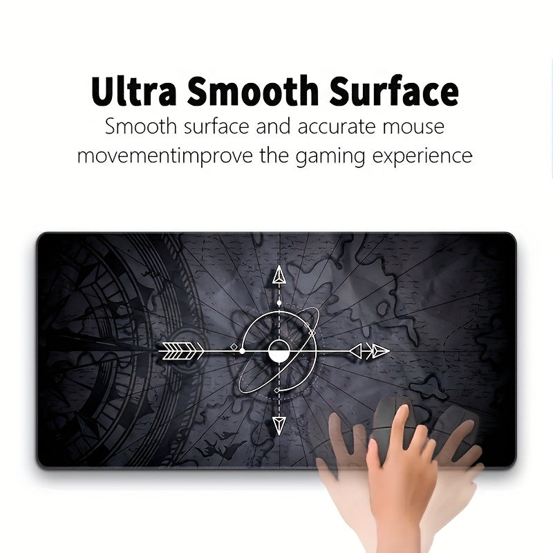[Compass Mouse Pad] Large Compass Design Mouse Pad - Precision Stitched, High-Definition Print, Non-Slip Rubber Base, Rectangular Desk Mat for Gaming & Office, Ideal Gift, Keyboard Pad, Desktop Decoration, Mouse Pads for Des