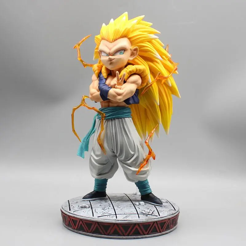 25cm/9.84in Anime Dragon Ball Z Figure Super Saiyan 3 Gotenks Figure SSJ3 Gotenks PVC Collectible Model Toys Gifts